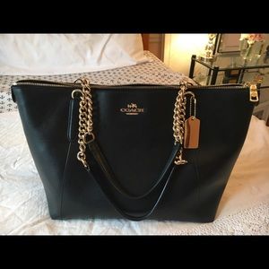Coach Black Ava leather tote
